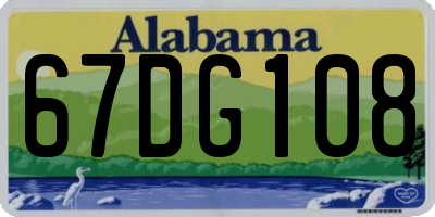 AL license plate 67DG108