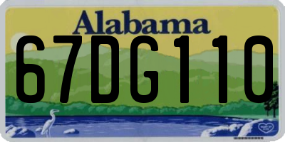 AL license plate 67DG110