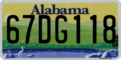 AL license plate 67DG118