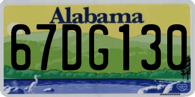 AL license plate 67DG130