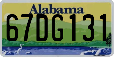 AL license plate 67DG131