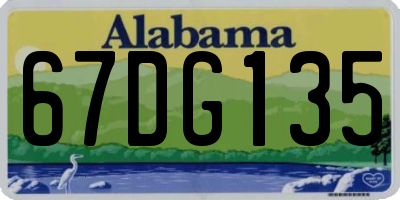 AL license plate 67DG135