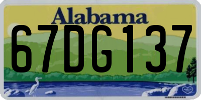 AL license plate 67DG137