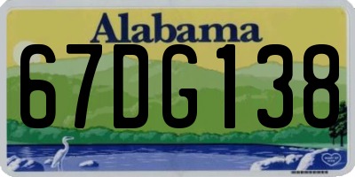 AL license plate 67DG138