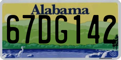 AL license plate 67DG142