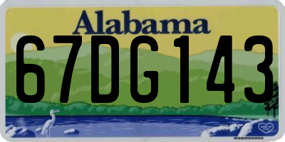 AL license plate 67DG143