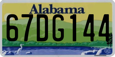 AL license plate 67DG144