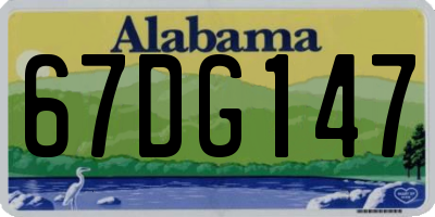 AL license plate 67DG147
