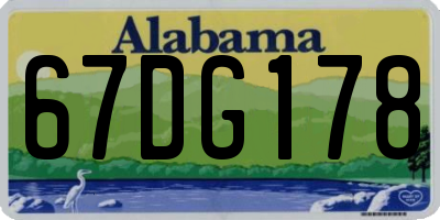 AL license plate 67DG178