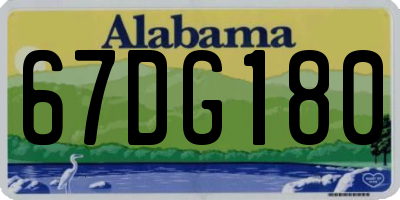 AL license plate 67DG180