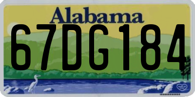 AL license plate 67DG184