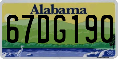 AL license plate 67DG190