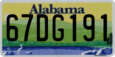 AL license plate 67DG191