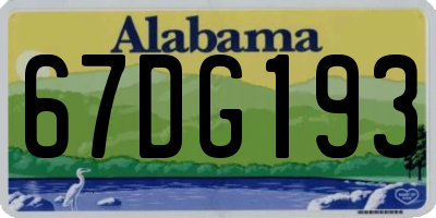 AL license plate 67DG193