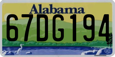 AL license plate 67DG194