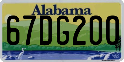AL license plate 67DG200