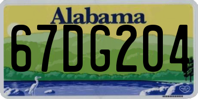 AL license plate 67DG204
