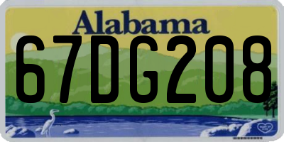 AL license plate 67DG208