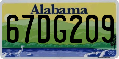 AL license plate 67DG209
