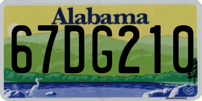AL license plate 67DG210