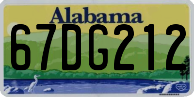 AL license plate 67DG212