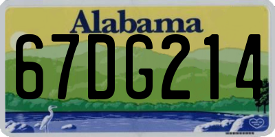 AL license plate 67DG214