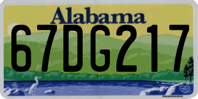 AL license plate 67DG217