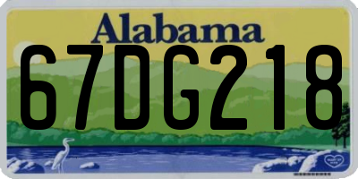 AL license plate 67DG218