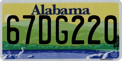 AL license plate 67DG220