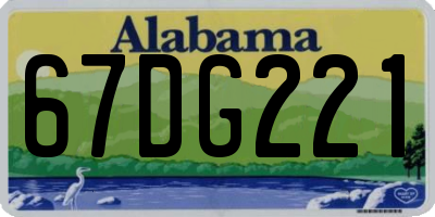 AL license plate 67DG221