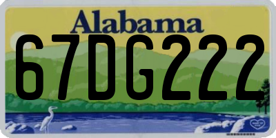 AL license plate 67DG222