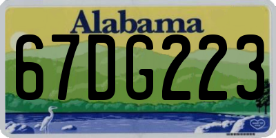 AL license plate 67DG223