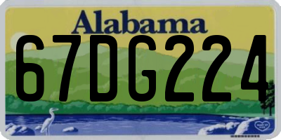 AL license plate 67DG224