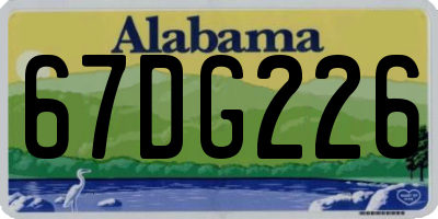 AL license plate 67DG226