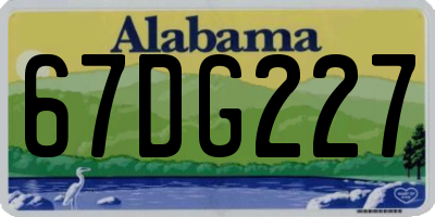 AL license plate 67DG227