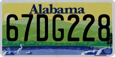 AL license plate 67DG228