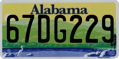 AL license plate 67DG229