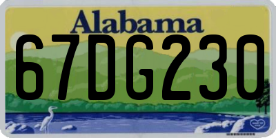 AL license plate 67DG230
