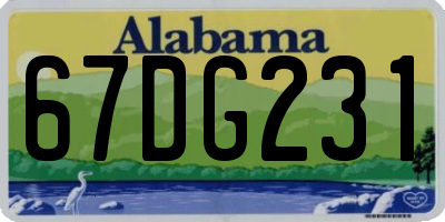 AL license plate 67DG231