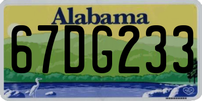 AL license plate 67DG233