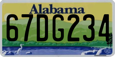 AL license plate 67DG234