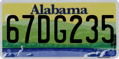 AL license plate 67DG235