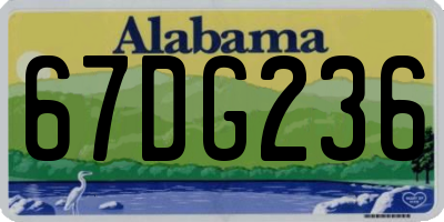 AL license plate 67DG236