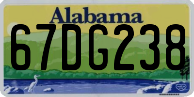 AL license plate 67DG238