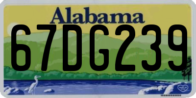 AL license plate 67DG239