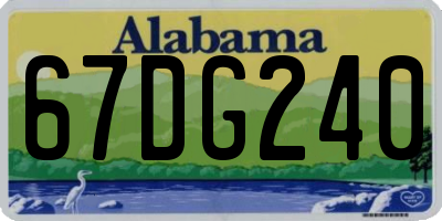 AL license plate 67DG240
