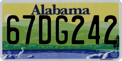AL license plate 67DG242