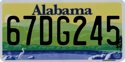 AL license plate 67DG245