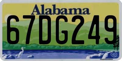 AL license plate 67DG249