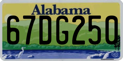 AL license plate 67DG250